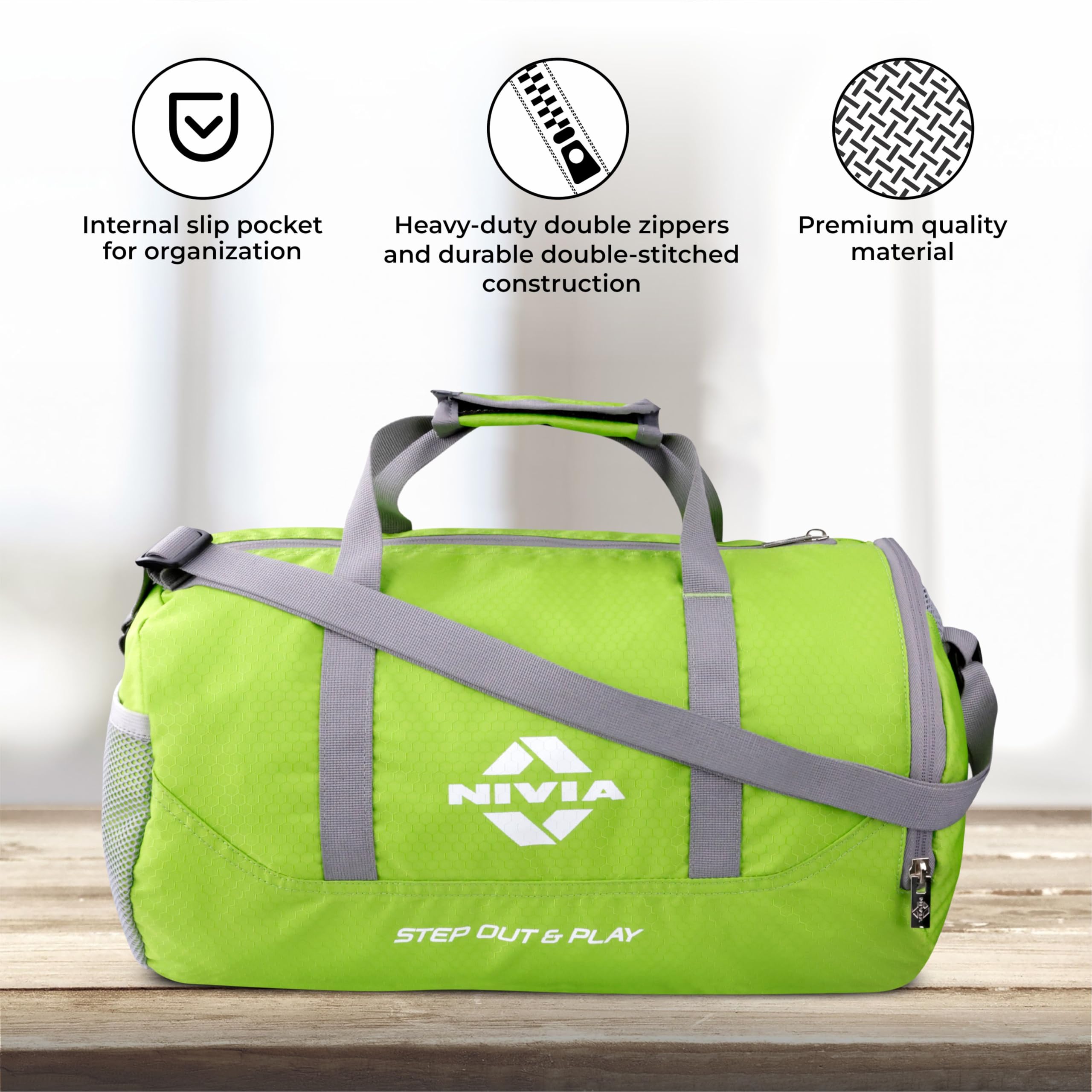 Nivia Beast Gym Bag - 4 | Polyester (Green, 15 Litre) Shoulder Bag