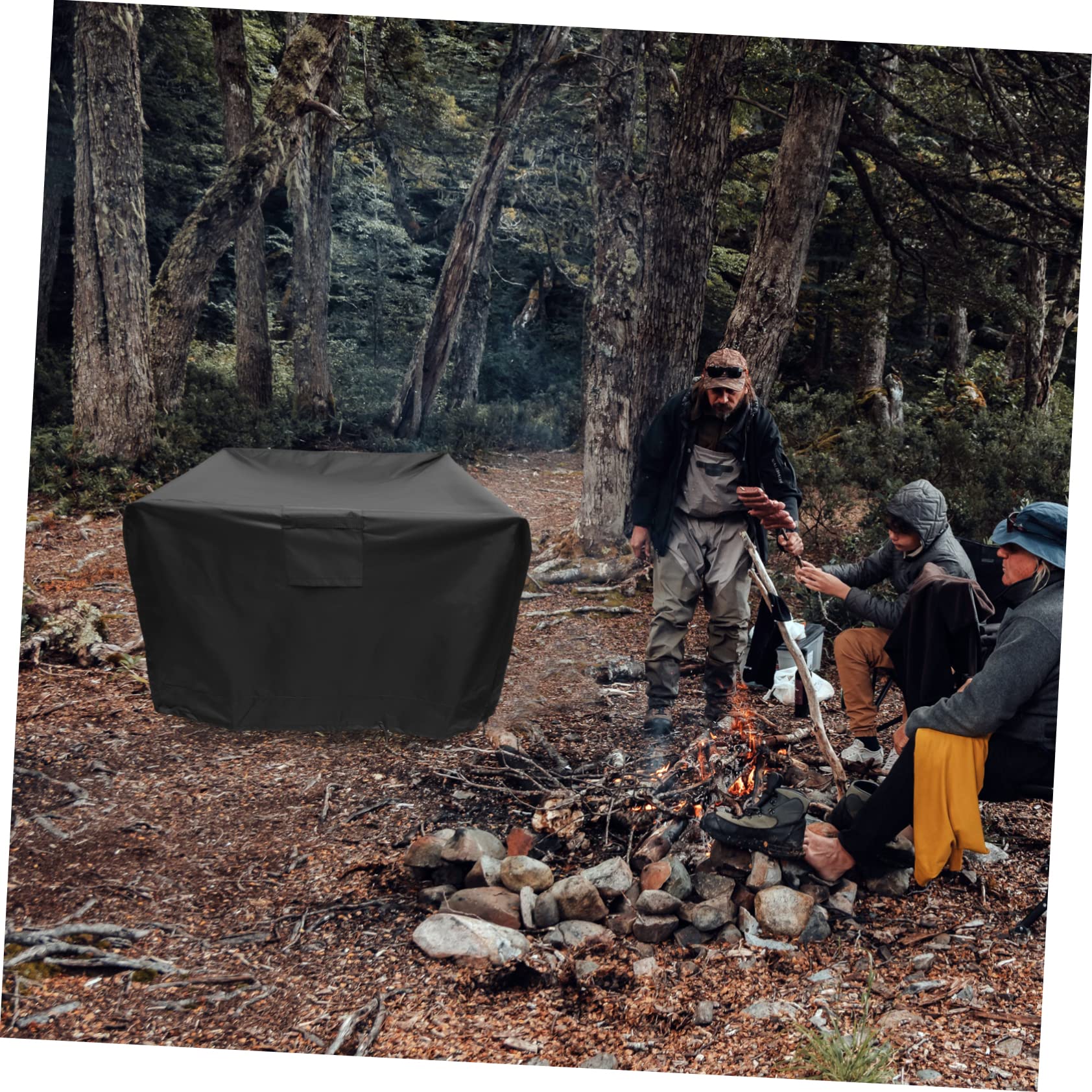 Funda para Barbacoa Exterior de Tela Oxford 420d, Negra | Cordón de Ajuste, Plegable y Ligera, Resistente al Lavado, Uso al Aire Libre