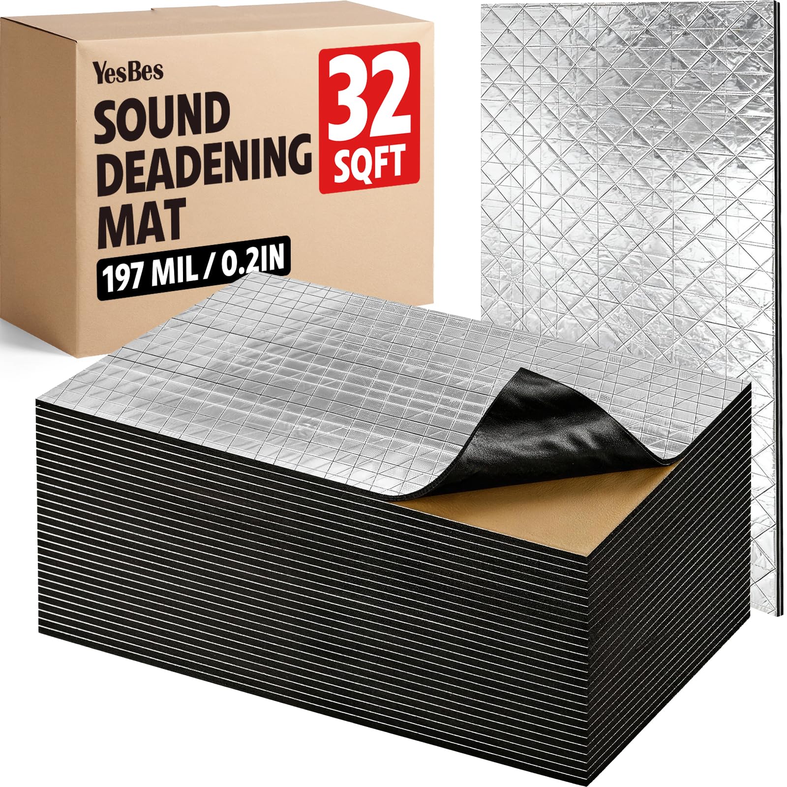 Photo 1 of YesBes 32 sqft 197 mil Sound Deadening Mat for Cars