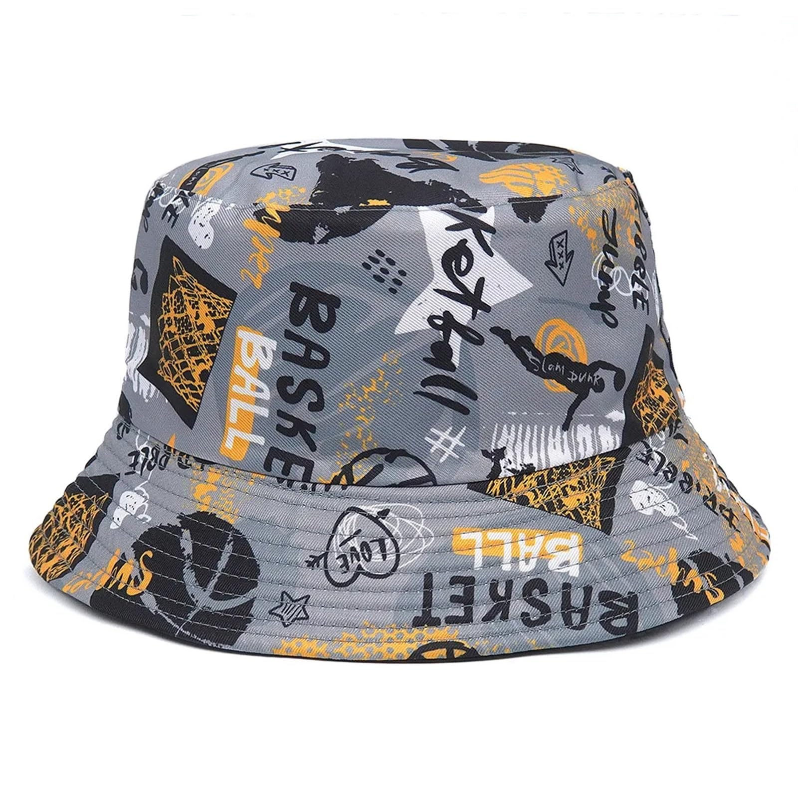 TRRYUIP Bucket Hat Bucket Hats Animal Letter Print Fisherman Hat Summer Sun For Women Men Reversible Fishing Cap(Color-7)