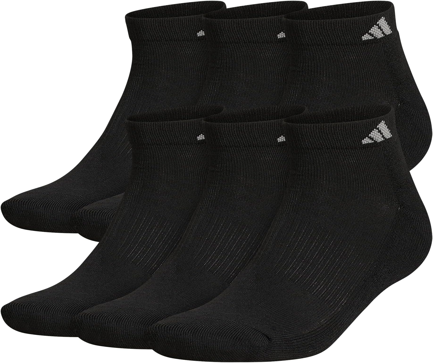 adidas Women's Athletic Cushioned Cut Socks (6-Pair) Low Profile Arch Compression for a Secure Fit