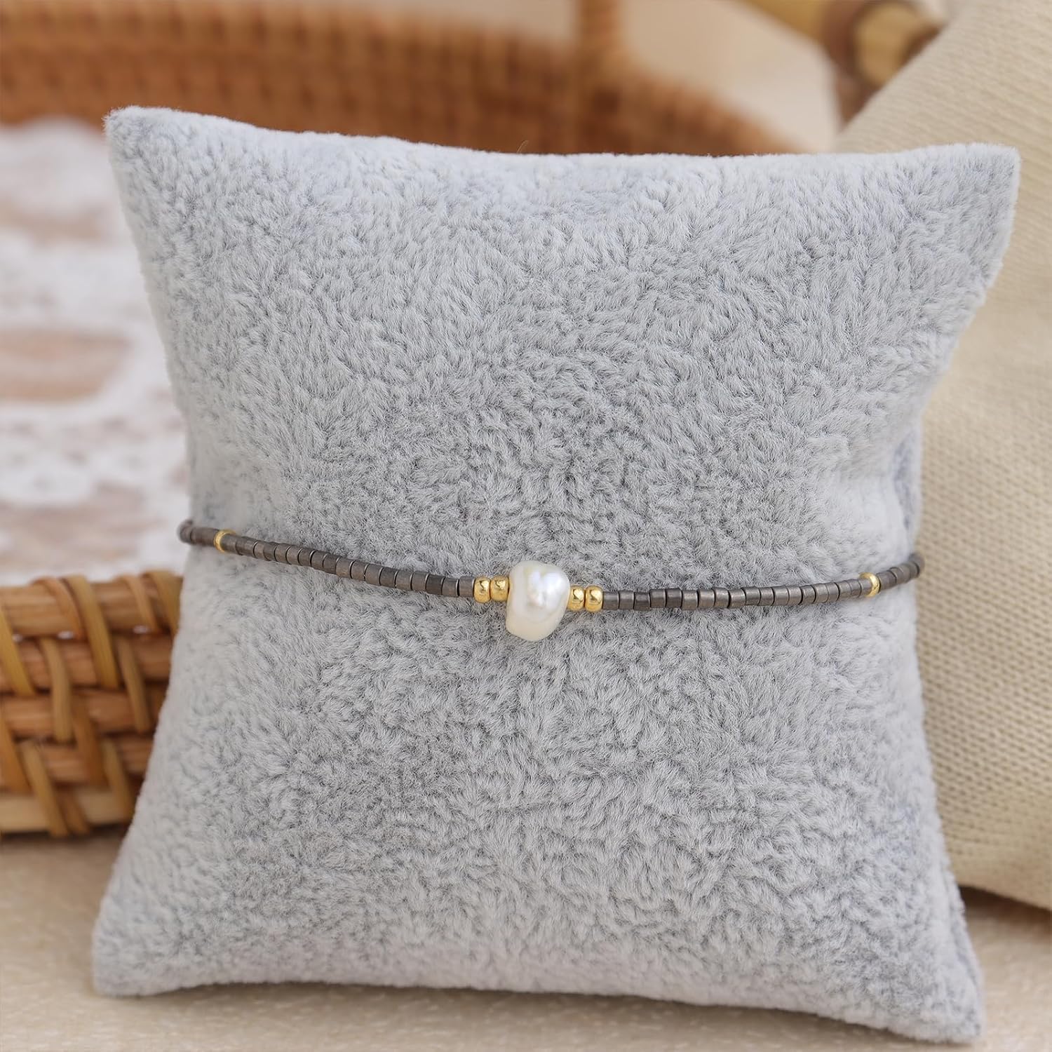 Seed Beads Pearl Bracelets for Women, Boho Handmade Adjustable Colorful Beaded Stackable Strand Bracelet Prom Jewelry Gift. - Image 6