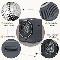 Vista 6 de Auertech Secadora de ropa portátil de 1.5 pies cúbicos, secadora eléctrica de carga frontal de 850 W con tambor de acero inoxidable, perilla