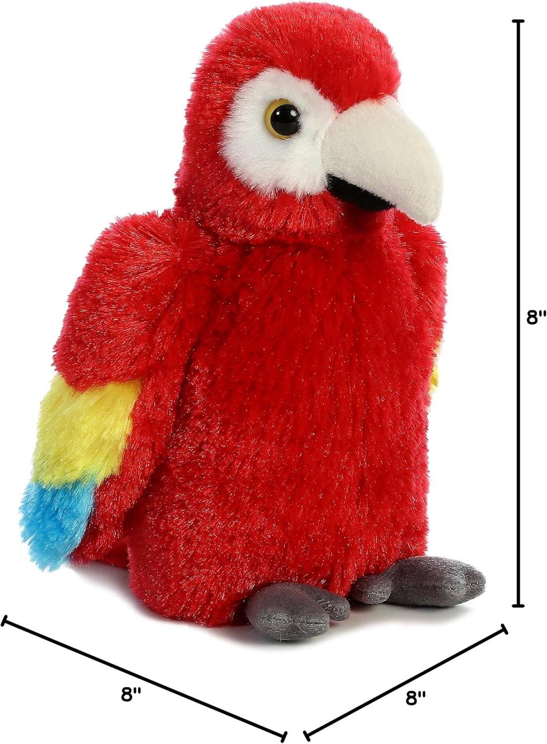Aurora® Adorable Mini Flopsie™ Scarlet Macaw Stuffed Animal - Mini Companions Ready for Playful Adventures - for Kids All Ages, Toddlers, Adults, and Families - Red 6.5 Inches
