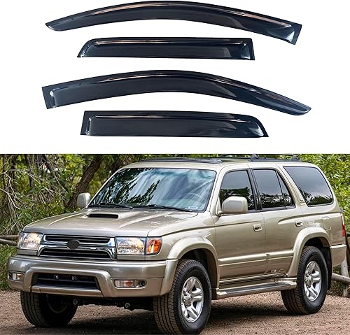 Miniatura 374 de IG - Visera para ventana de automóvil, protector contra la lluvia, el sol y el viento, con cinta adhesiva, deflector extraduradero para ventana