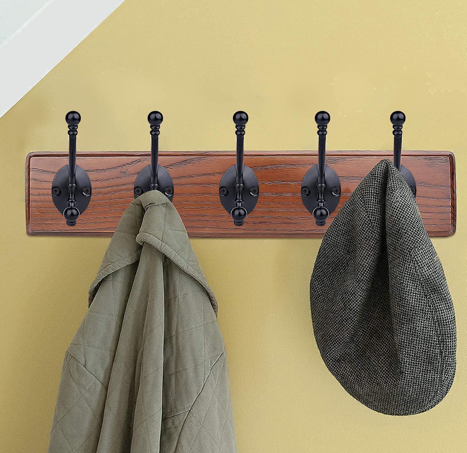 12 Schwarze Garderobenhaken Aus Metall – Mit Schrauben, Vintage Look – Für Wandmontage In Bad, Flur, Zimmer