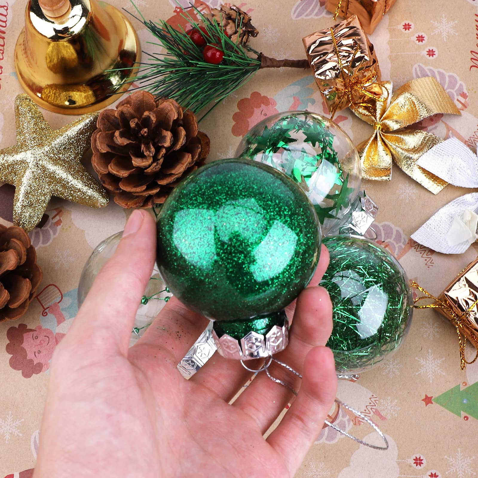 Palline di Natale 24 Pezzi 60mm - Set di Ornamenti Infrangibili per Albero - Decorazioni da Appendere per Feste e Nozze