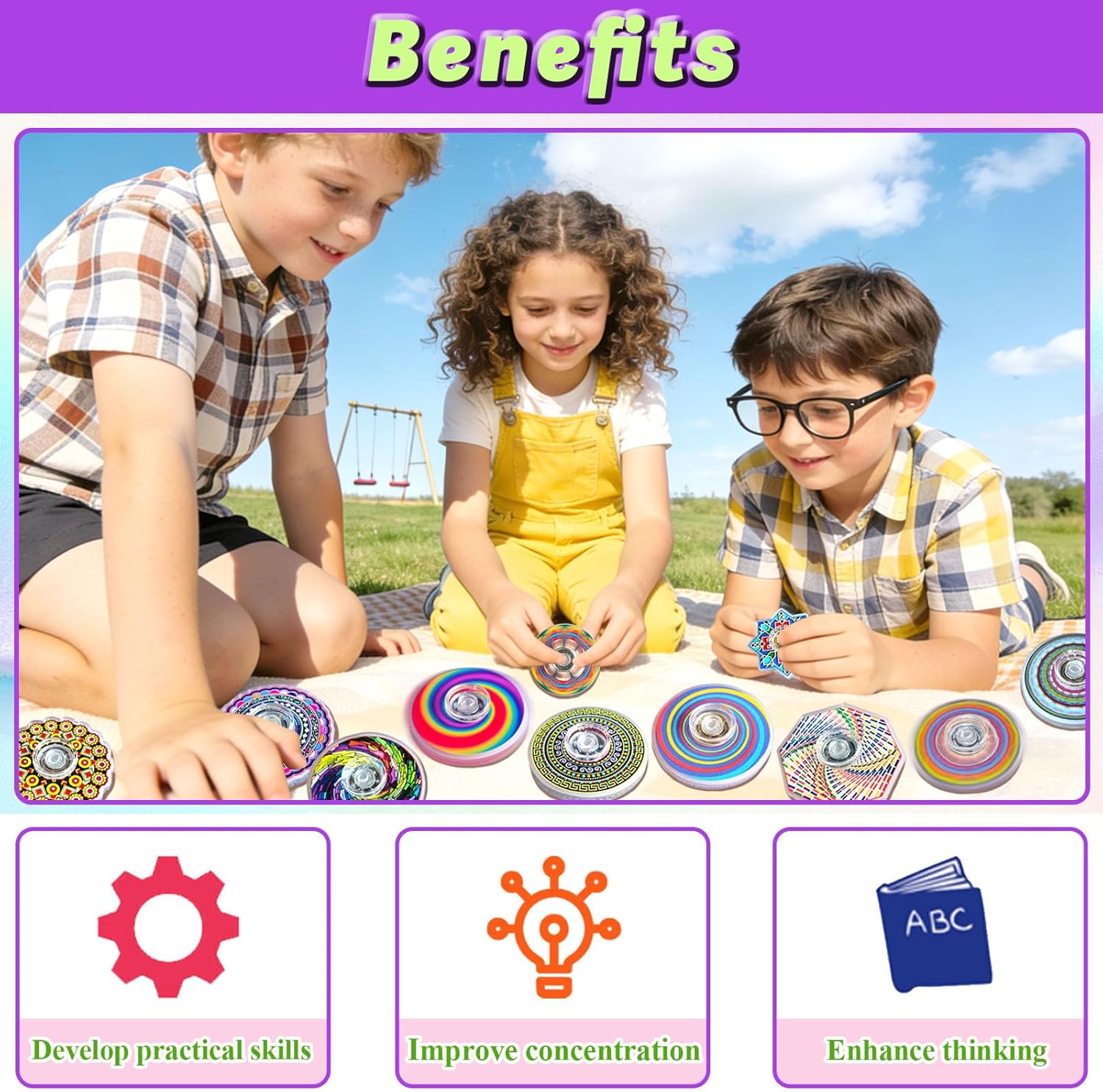 30 Pcs Fidget Spinners Fidget Toys Mini,Party Favors Supplies Easter Basket Goodie Bag Stuffers Funny Gifts Sensory Toys for Kids Adults Boys Girls Stress Relief,Treasure Box Toy Classroom Prizes