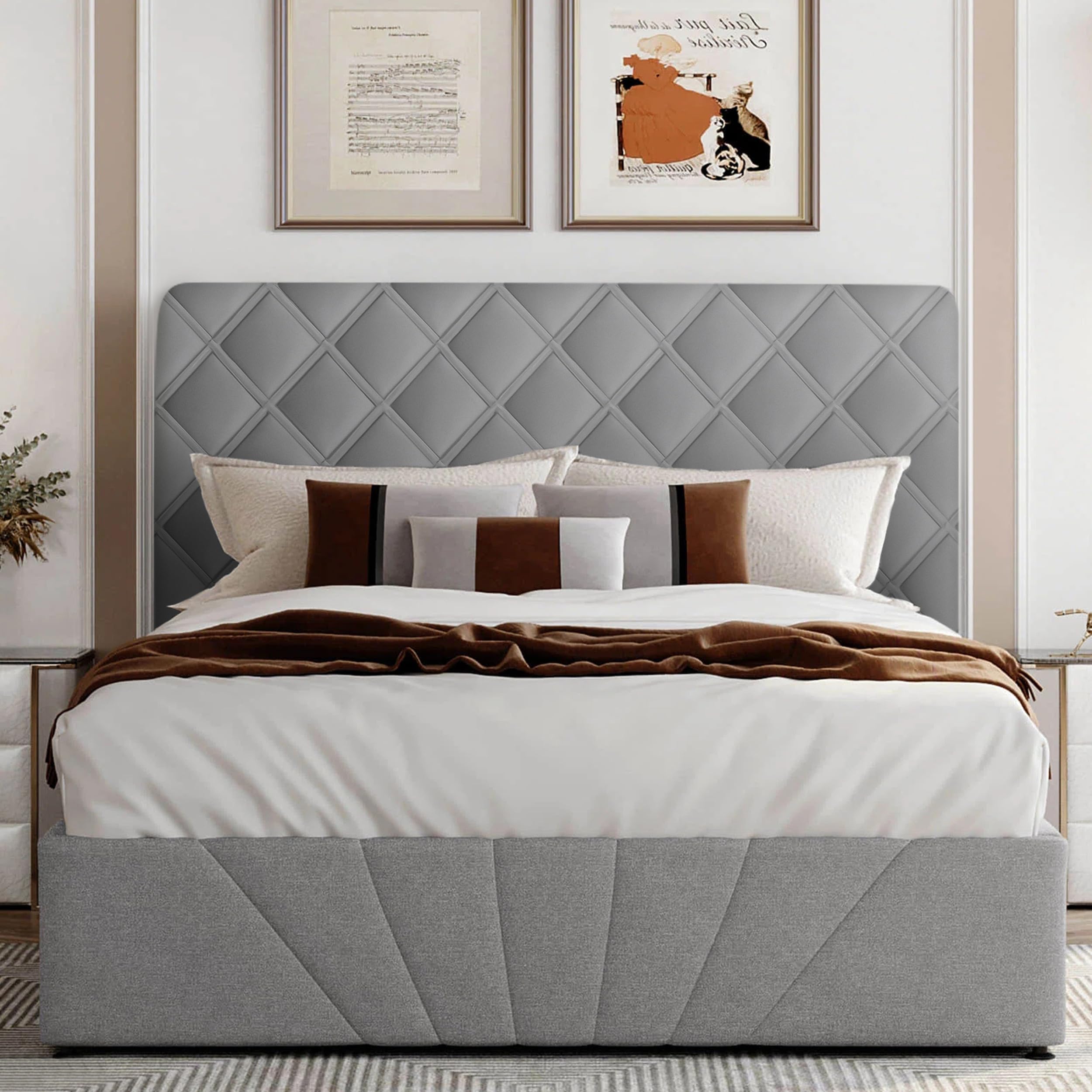 Housse de Tête de Lit Housse de Protection élastique pour Tête de Lit Housse Tête De Lit en Velours pour Chambre à Coucher Gris Foncé 160cm