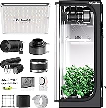 Hon&Guan Grow Tent Complete Set with HG1000 LED Grow Lamp 60 x 60 x 160 cm Grow Tent 150 mm Pipe Fan Activated Carbon Filter Ventilation System, Grow Tent Complete Set Hydroponics Indoor Grow Set