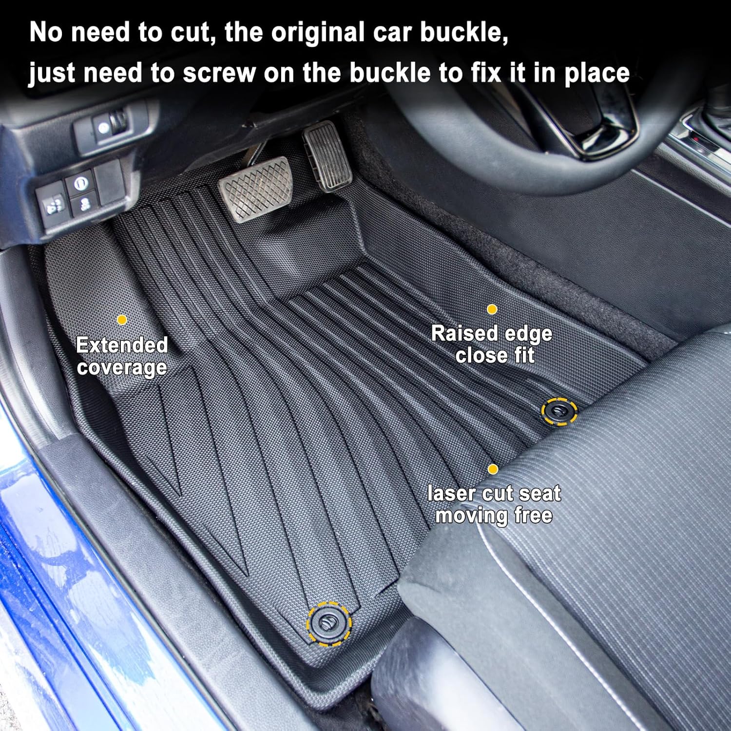 Floor Mats Compatible with 2022-2025 2026 Honda Civic Hatchback Trunk Mat Cargo Mat Cargo Liner All Weather Trunk Liner Civic Hatchback Accessories (Trunk Mat+Floor Mats) - Image 5