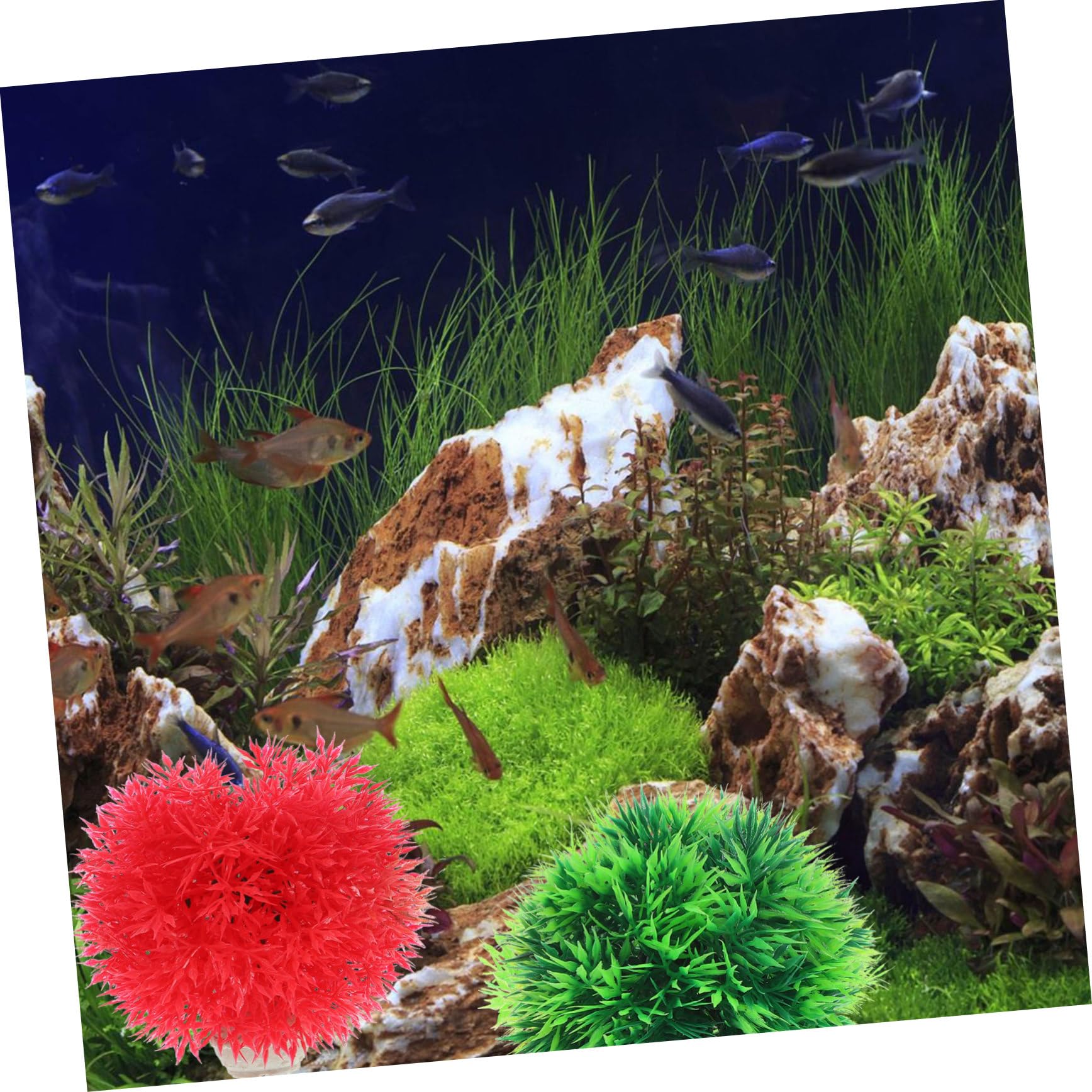 BESPORTBLE 12pièces Plantes Aquatiques Artificielles Décorations pour Aquariums Et Réservoirs Vertes Rouges Ornements sous-Marins Naturels pour Habitat Sain des Poissons