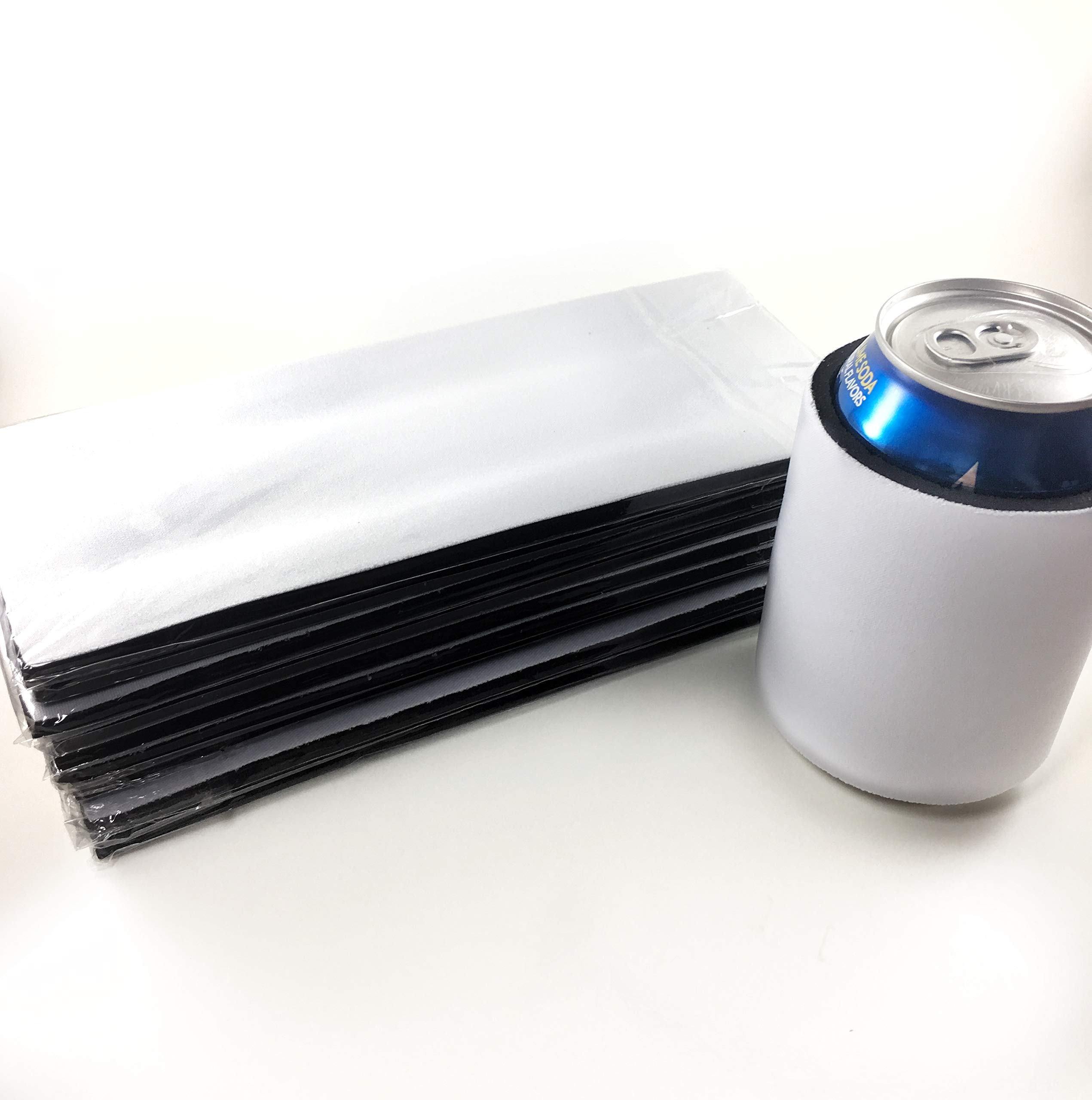 White Slap Can Cooler Blanks-Sublimation or Vinyl. Neoprene Bulk Party favors (10)