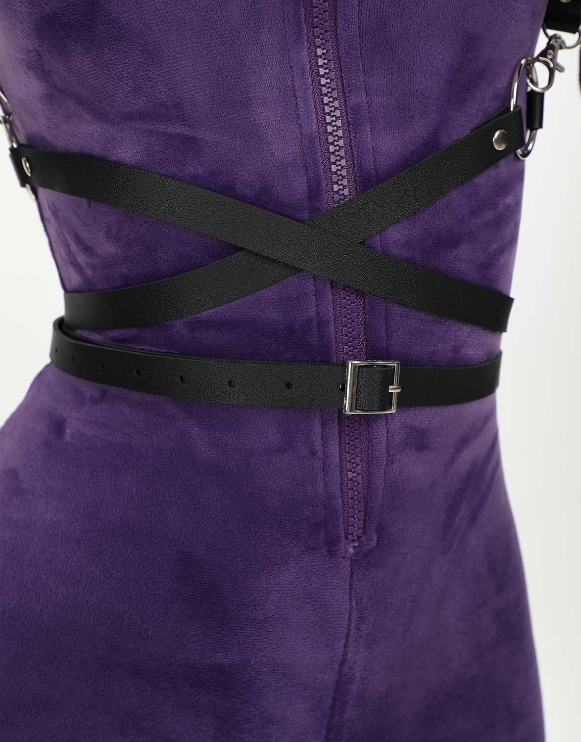 MEOWCOS Women Bodysuit Onesie Pajamas Romper Bodysuit Plush Hooded and Socks with Belt and Tail - Image 6