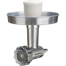ChefsChoice Food Grinder Attachment Premium Metal Designed for KitchenAid Stand Mixers Includes Sausage Stuffing Kit, One Size, Silver