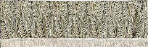 Violet Linen Tivoli - Patrón de rayas, jacquard de poliéster con flecos, dorado, 60 x 18 pulgadas, recto, cortina decorativa con bolsillo para