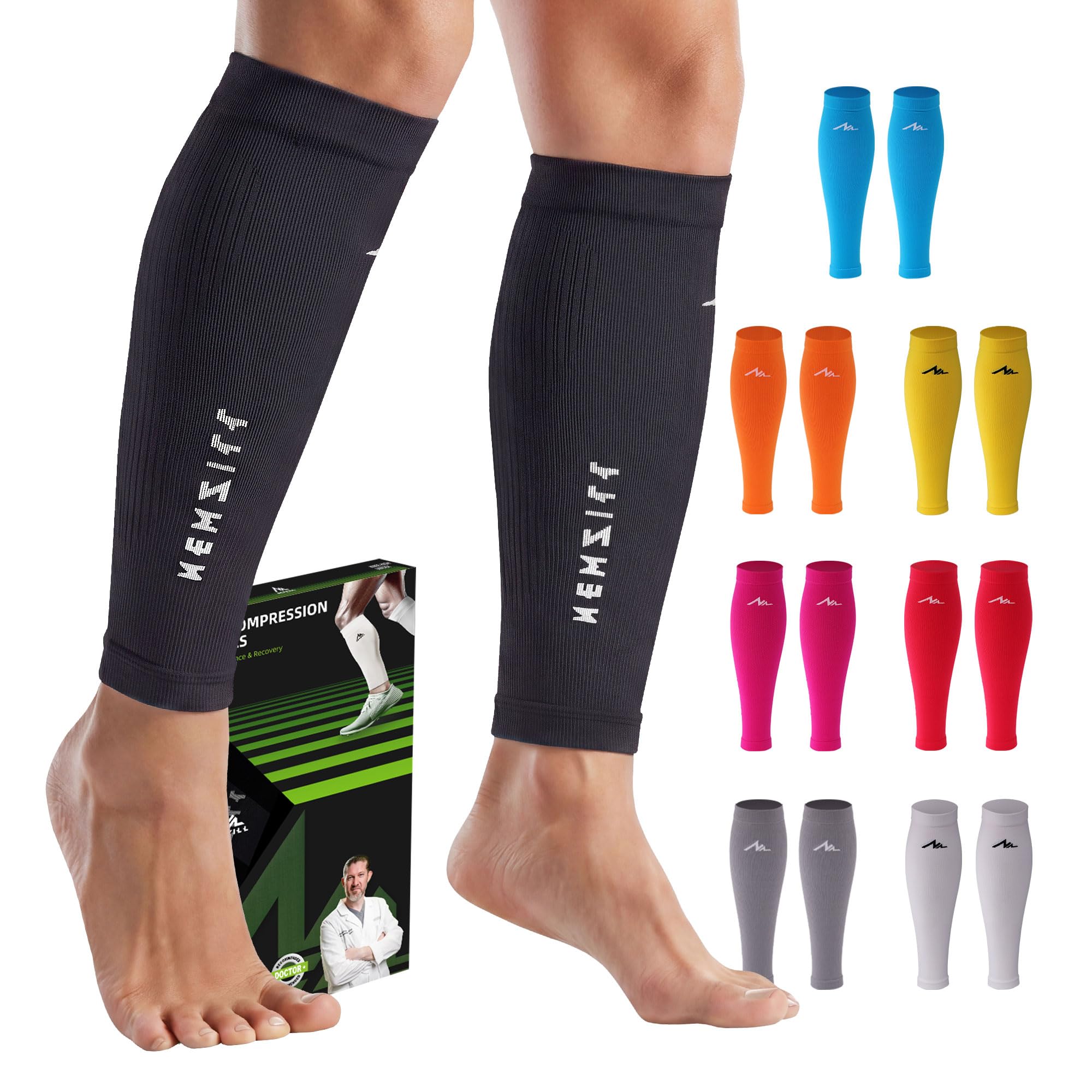 NEWZILL Compression Calf Sleeves (20-30mmHg) for Men &amp; Women Perfect Option to Compression Socks for Running Travel Nursing