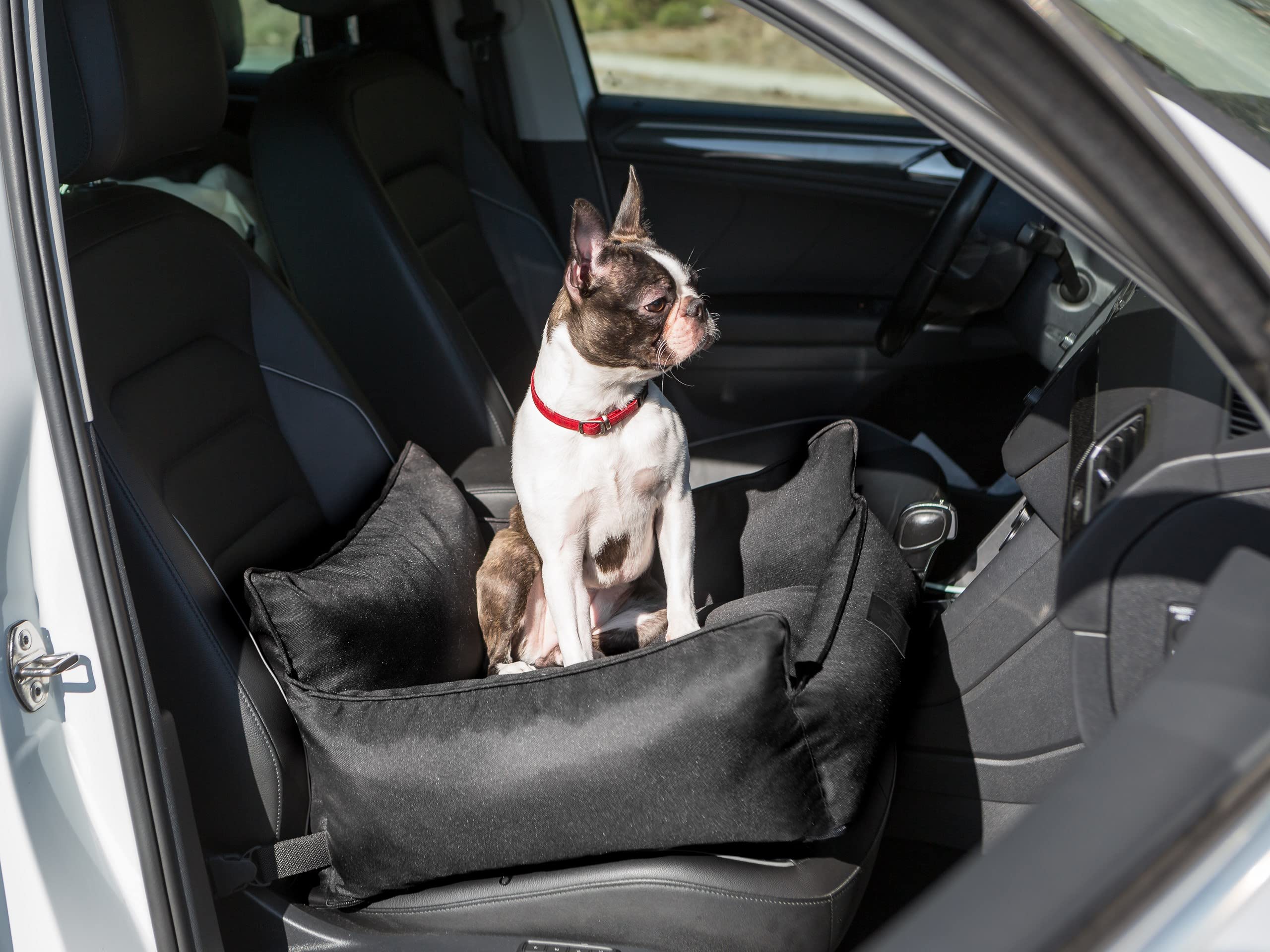 Hundeautositz, Hundebox, Hundebett, Transportboxen, Rückbank, Hundedecke, Hundekörbchen, Katzenbett, für kleine Hunde, Schwarz, (57x55x30 cm)