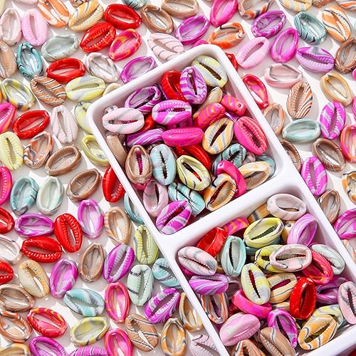 Miniatura 5 de 200 cuentas acrílicas de conchas de color, cuentas temáticas de océano y mar, cuentas de verano Hawaii para hacer joyas, kit de cuentas, pulseras,