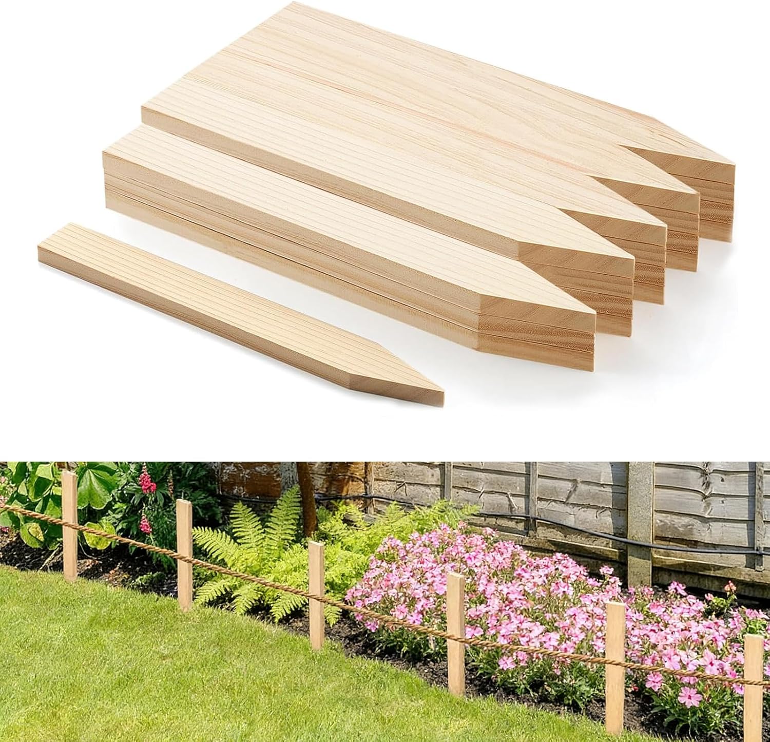 20 Pieces Wooden Garden Stakes 12 Inch Grade and Survey Stakes Wooden Garden and Sign Posts for Plant Support Silt Fence Yard Farm Survey Boundaries Baselines