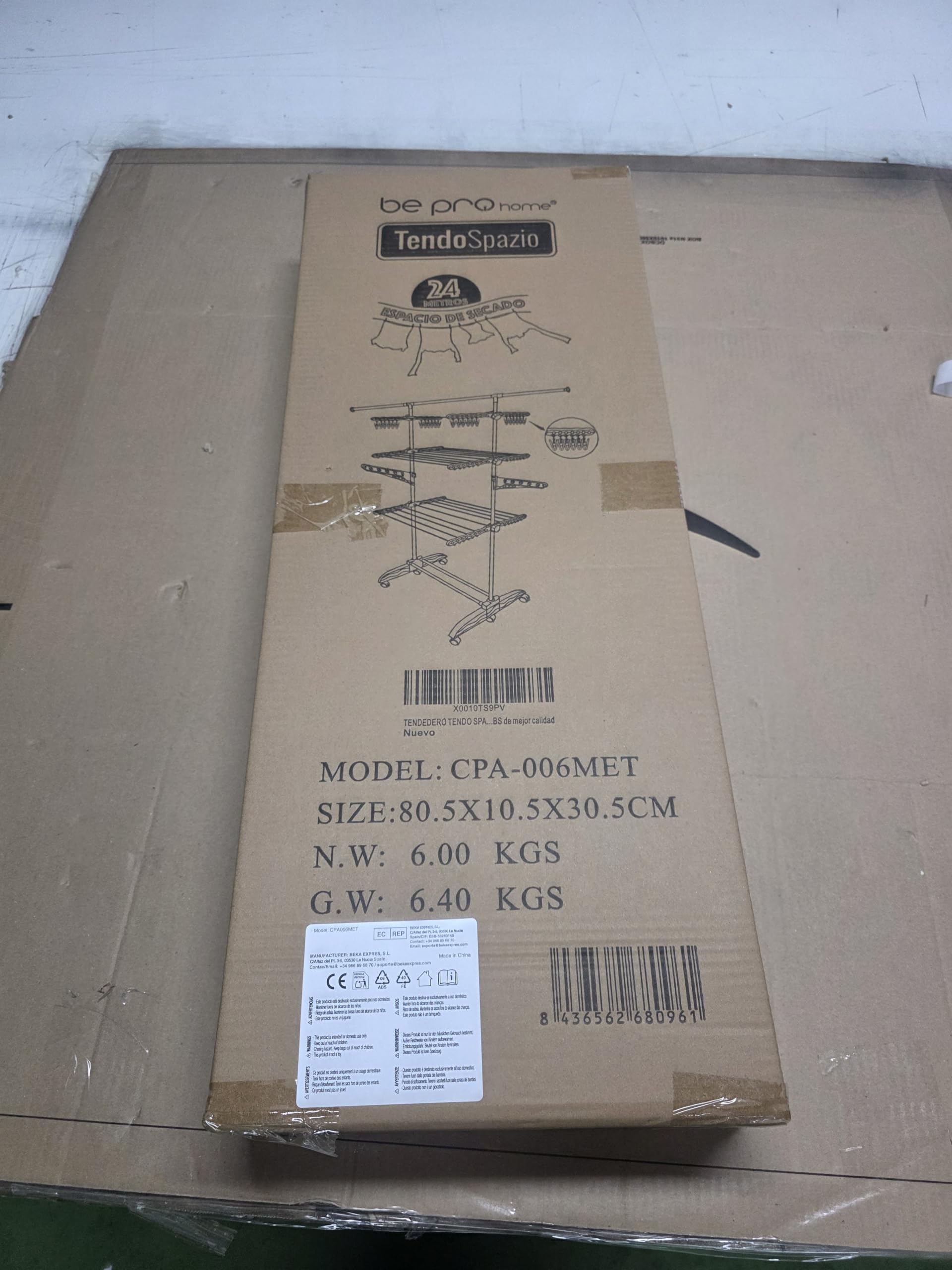 Be Pro Home Étendoir Corde à Linge Be Pro Home, Barre métallique recouverte d'ABS, la Plus résistante, ne Rouille Pas