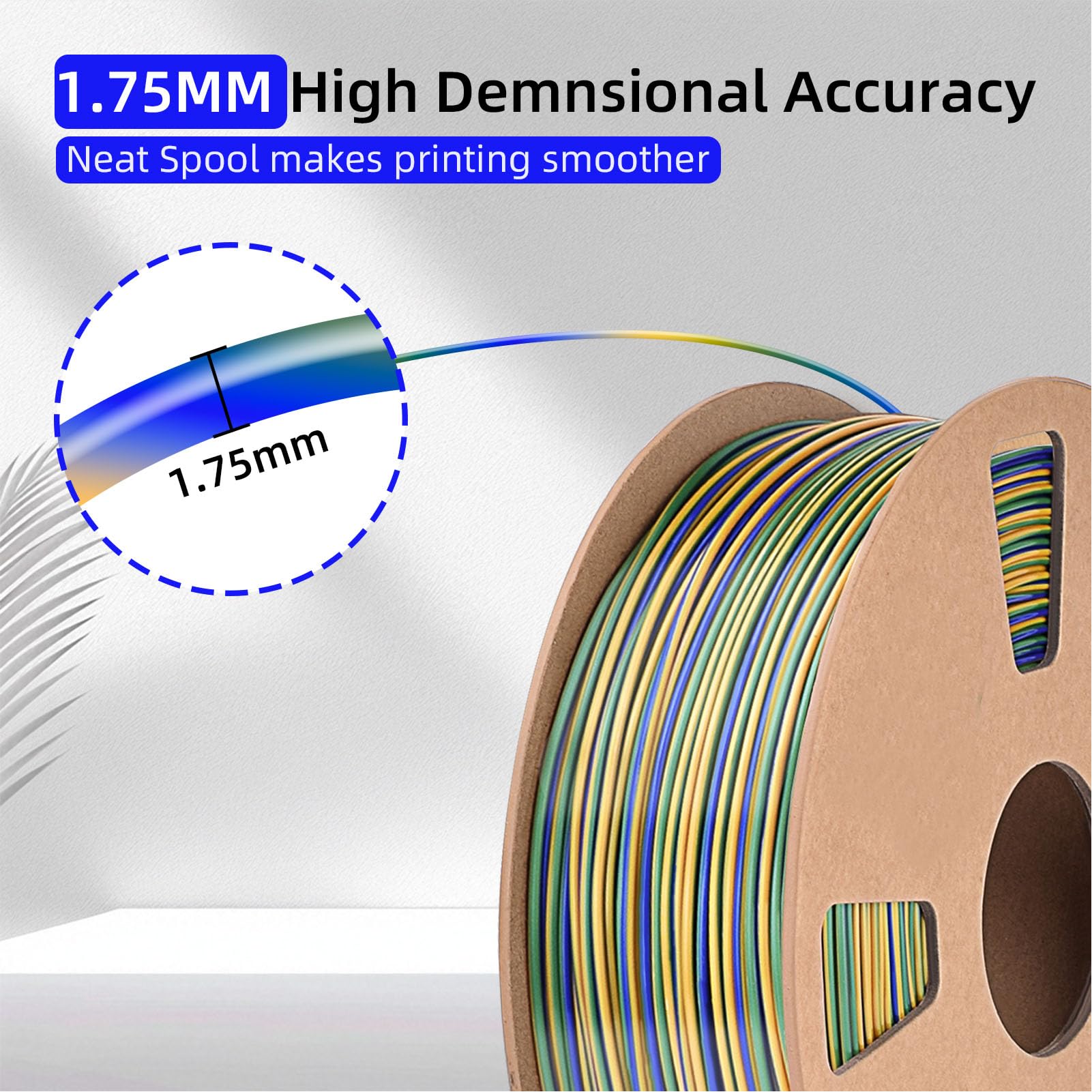 1,75 mm PLA Filament do drukarki 3D Wysoka wytrzymałość Żywe kolory Profesjonalny materiał do drukowania 3D do rękodzieła Dekoracje Złoty Niebieski Zielony Rolka 1 kg