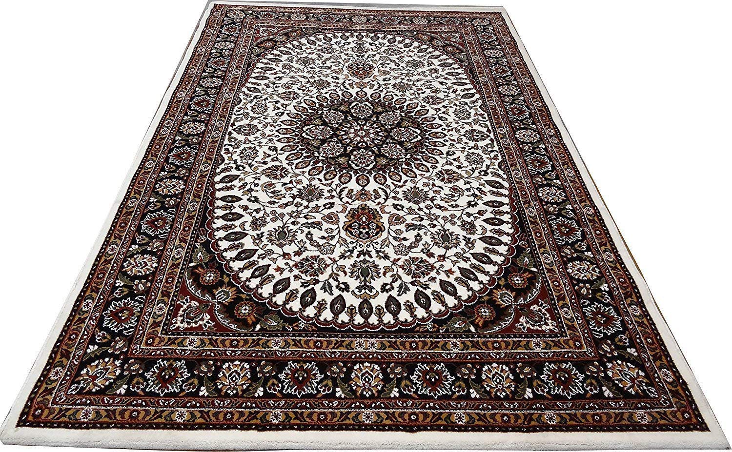 Arsalan Rugs New Persian Washable Carpet for Living Room-Bedroom & Hall (1.0" inch Thickness Size 3x5 feet-90x150 cm)-Color Cream GBR