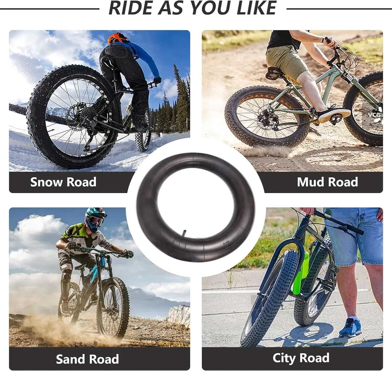 2 Pieces Fat Tire Tubes 20x4.0/26x4.0 AV 32mm Valve Fat Inner Tubes Electric Bike/Mountain Bike Fat Tire Tubes Road Bike