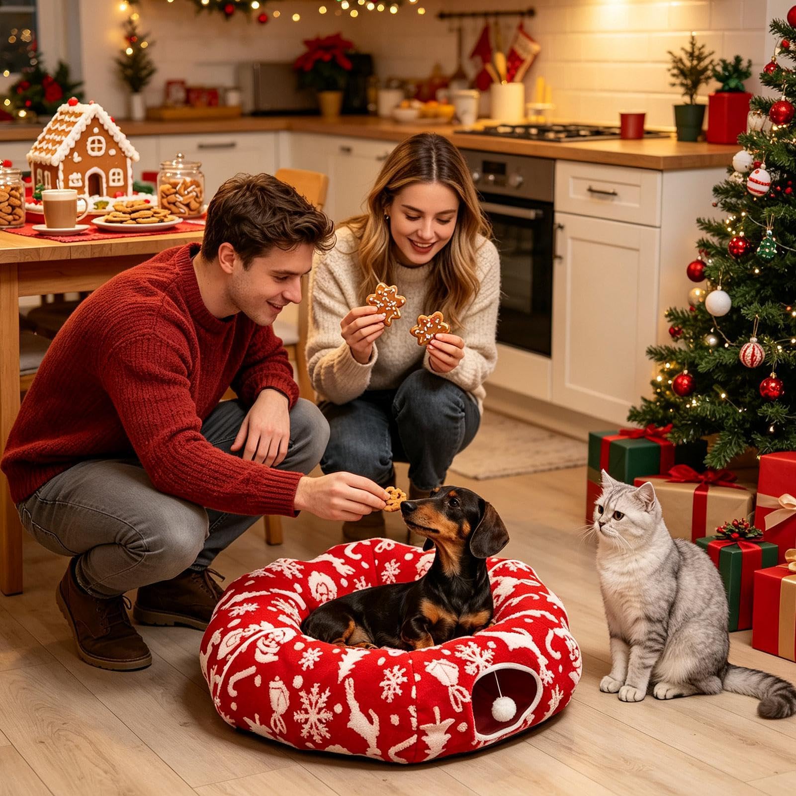 Cama tipo para gatos, antideslizante, lavable, desmontable para
