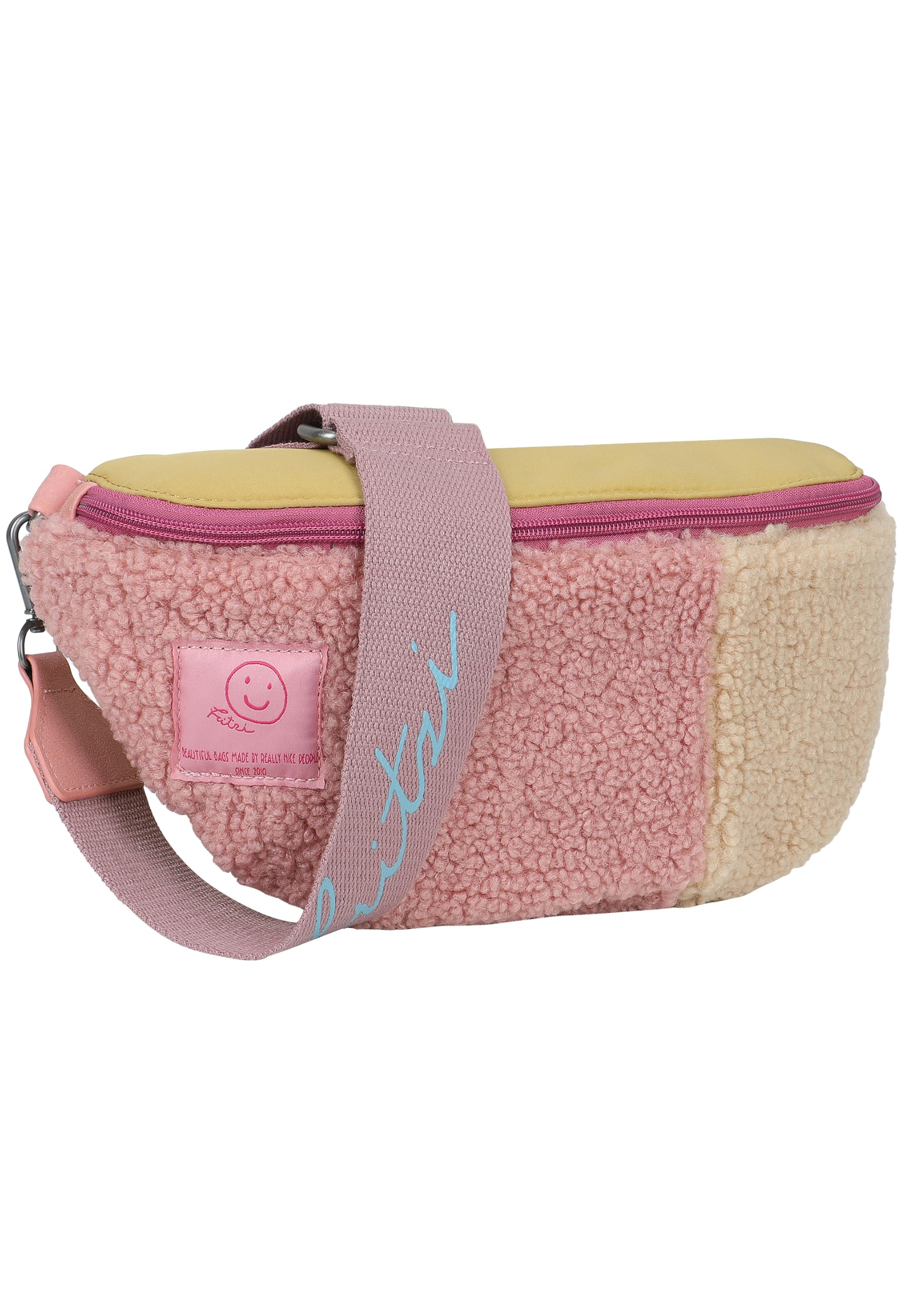 Fritzi Bum Medium Limited Teddy Multi Damen Polyester Bauchtasche Waist Bag Gürteltasche Crossbody Umhängetasche mit Reißverschluss Kunstfell Bunt für Alltag Reisen Freizeit 3 L Mehrfarbig