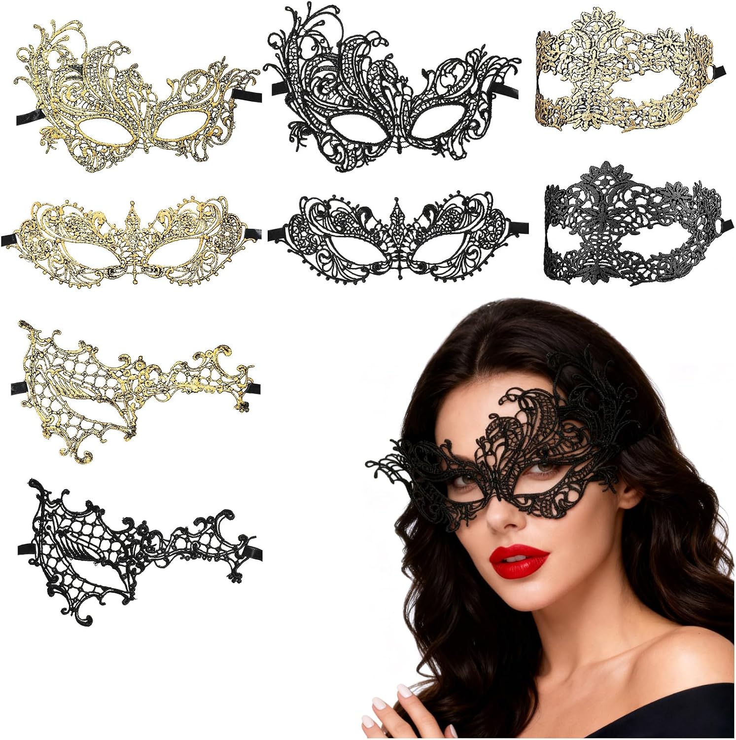Masquerade Mask for Women, Venetian Mask For Halloween Costume Prom Ball Party Wedding, Cosplay Carnival
