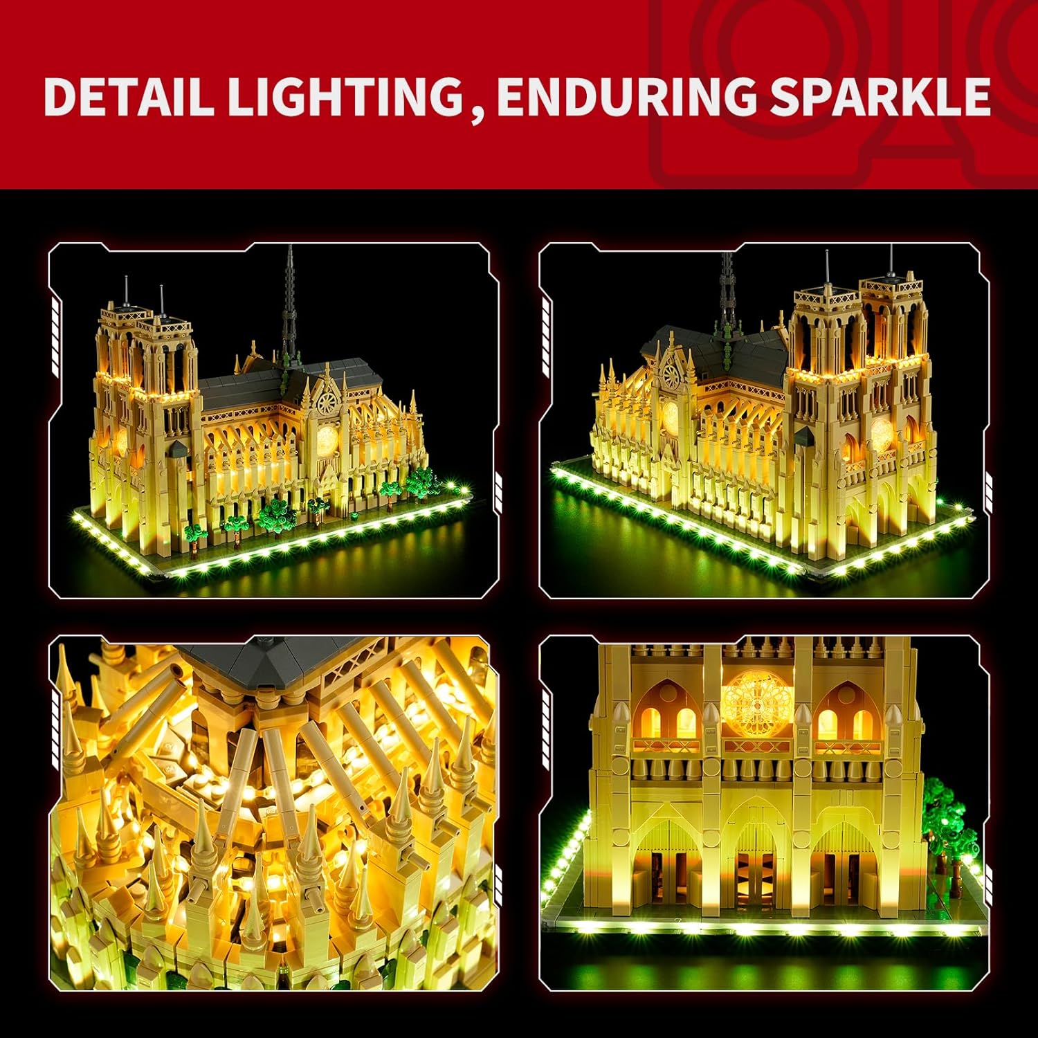 BRIKSMAX 2.0 Light Kit for Lego-21061 Notre Dame Cathedral with Remote Control-Innovative Led Lighting Compatible with Lego Architecture - Not Included Lego Set