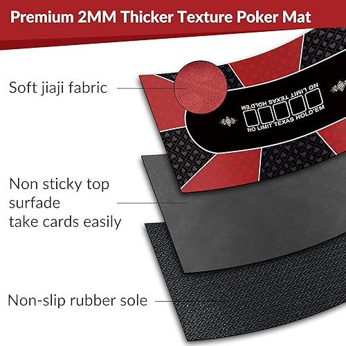 Miniatura 4 de nuveti 71 x 3547 x 24 cartas plegables de Texas Poker con diseño de mesa de mesa portátil de goma antideslizante con portavasos y bolsa de transporte