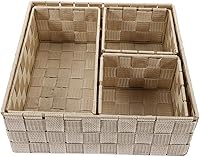 Vista 8 de LIFKOME 4 cajas de almacenamiento tejida cesta de almacenamiento de estante cesta de almacenamiento cesta de almacenamiento de mimbre cestas tejidas
