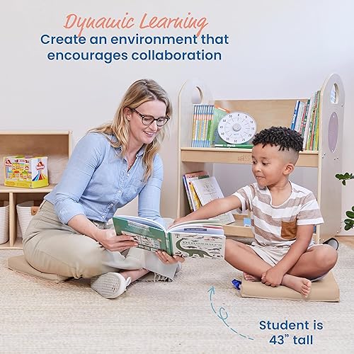 Miniatura 4 de ECR4Kids SoftZone - Cojines de suelo, cuadrados, asientos flexibles, arena, 6 piezas