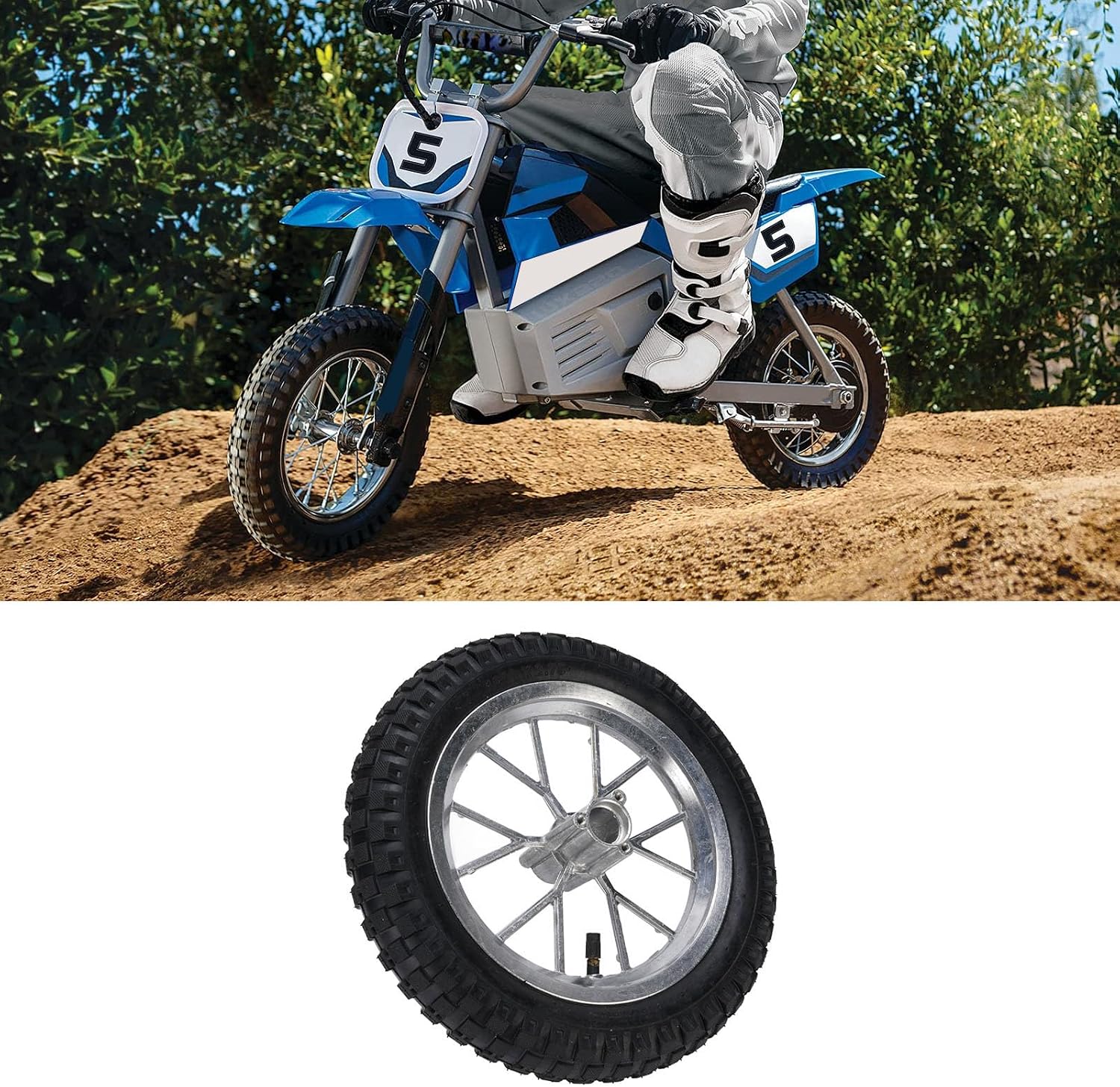 Front Complete Wheels 12 1/2x2.75 12.5x2.75 Stainless Metal + Rubber 15mm Rim Axis with Brake Disc for 2-Stroke Pocket Bike 47c C 49C C