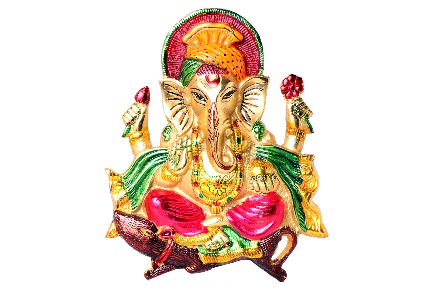 RTC Brass Lord Ganesh Wall Hanging in Oval Plate 10 x 8 inch Amazon