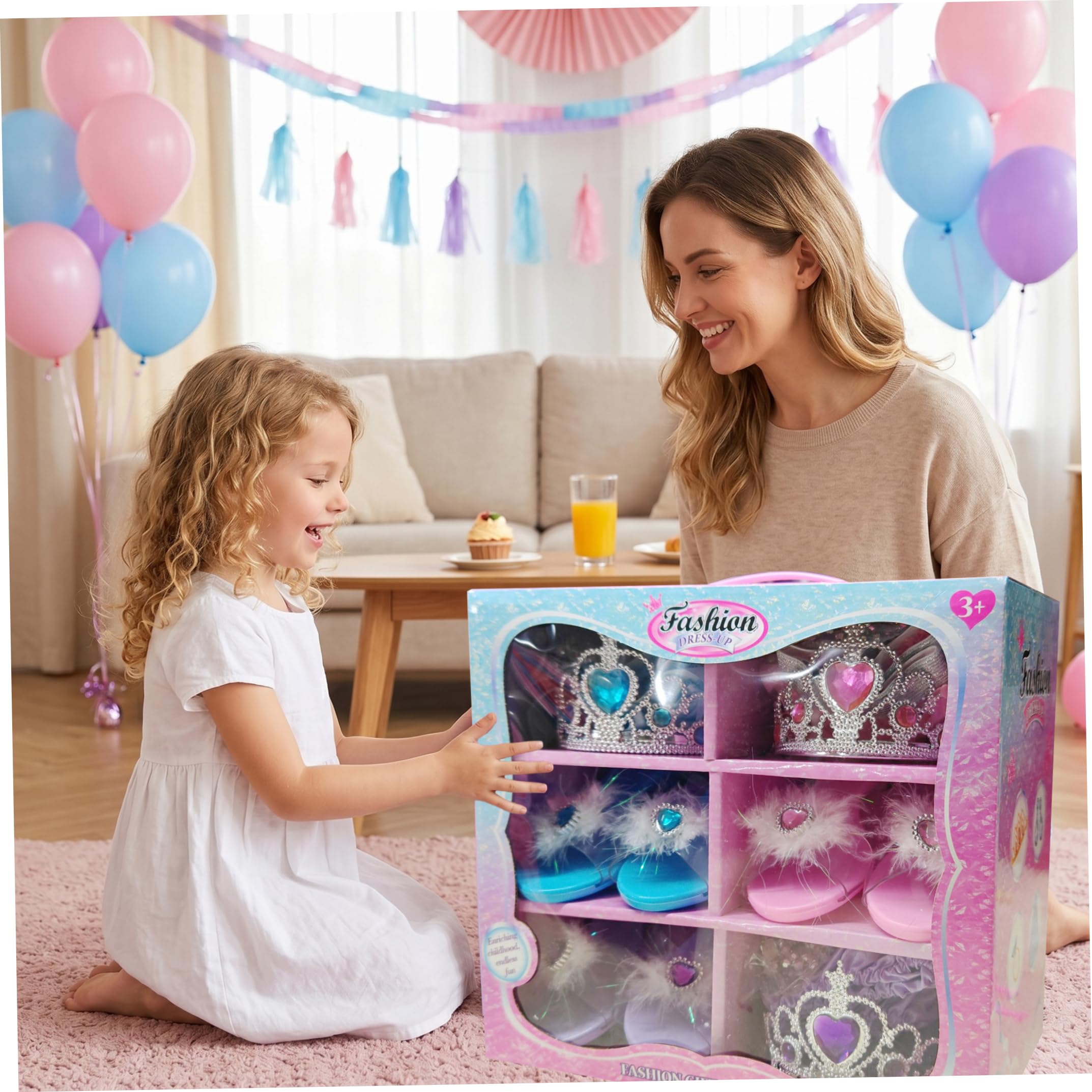 Juego de 3 Disfraces para niñas Disfraces Zapatos de Princesa y Accesorios de joyería Navidad cumpleaños Ideal para niñas de 3 a 6 años