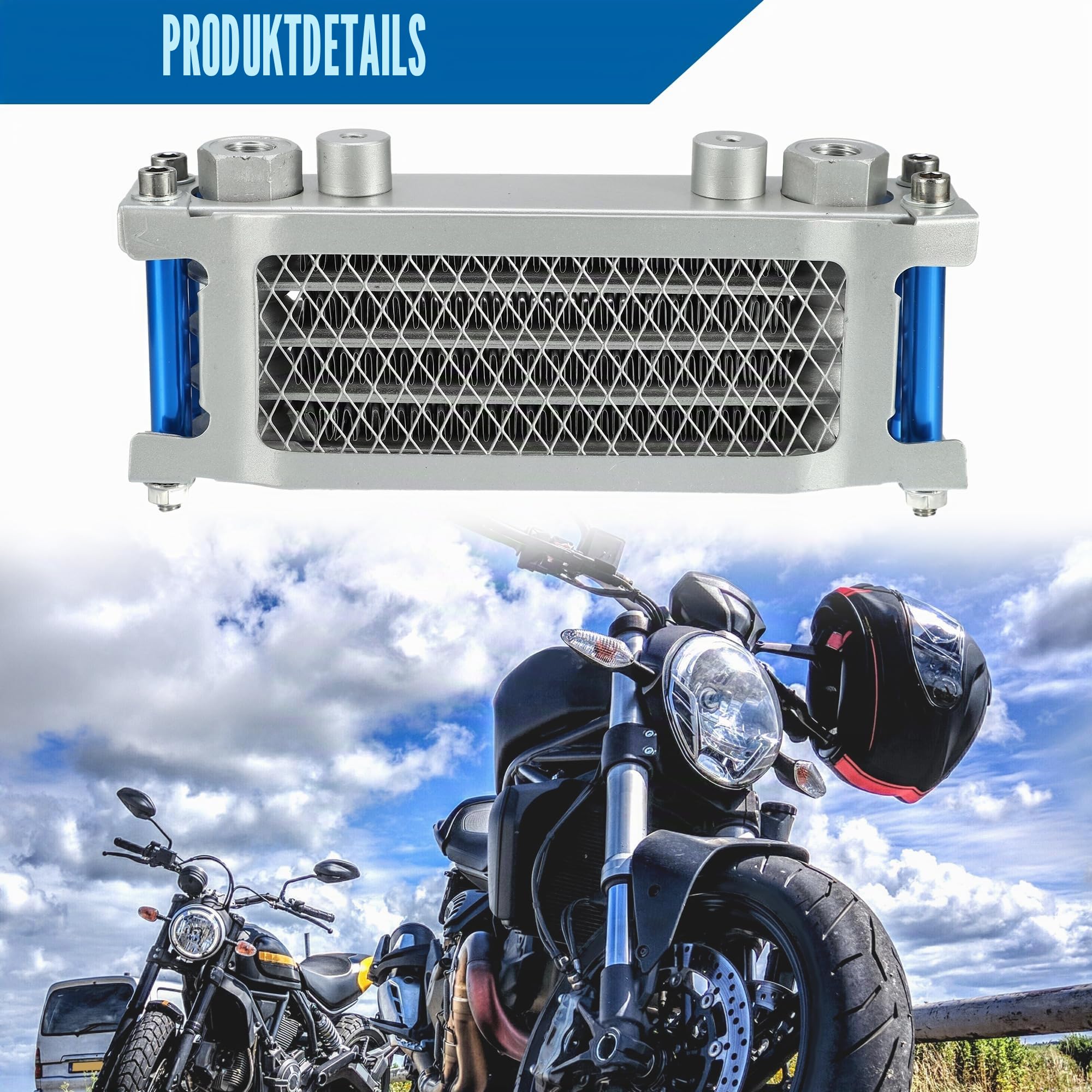QUARKZMAN M12 Schnittstelle Motoröl Kühler Für Dirt Bike 1pc | M12 Schnittstelle, Für Pit Bike, Monkey Bike, Quad, 20X4.5X9.0Cm, Brandneu, Einfach Zu Installieren, Direkter Ersatz
