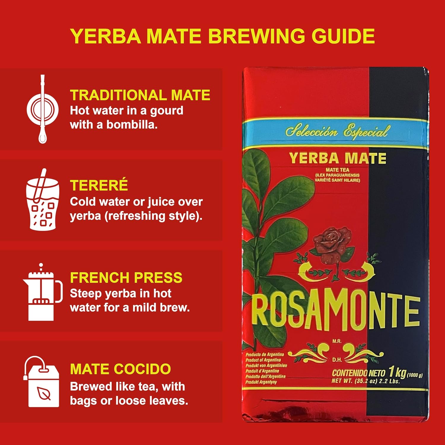 Yerba Mate Rosamonte Special Selection 2 Pack (4.4lbs - 2 Kilos)
