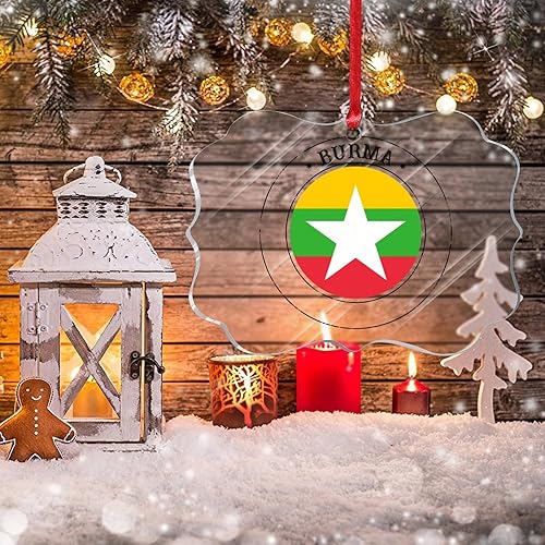 Vista 19 de Guatemala - Adornos acrílicos de Navidad, regalo de recuerdo de ciudad patriótica, adorno para árbol de Navidad, bandera nacional de Guatemala