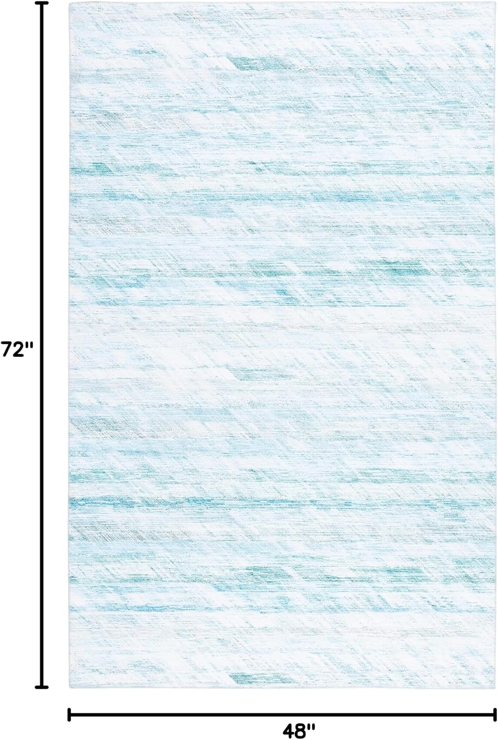 SAFAVIEH Washable Rug Tacoma Collection - 4' x 6', Grey & Aqua, Slip Resistant & Easy to Clean, Ideal for Living Room, Bedroom, Home Office, Dining Space (TAC919B)