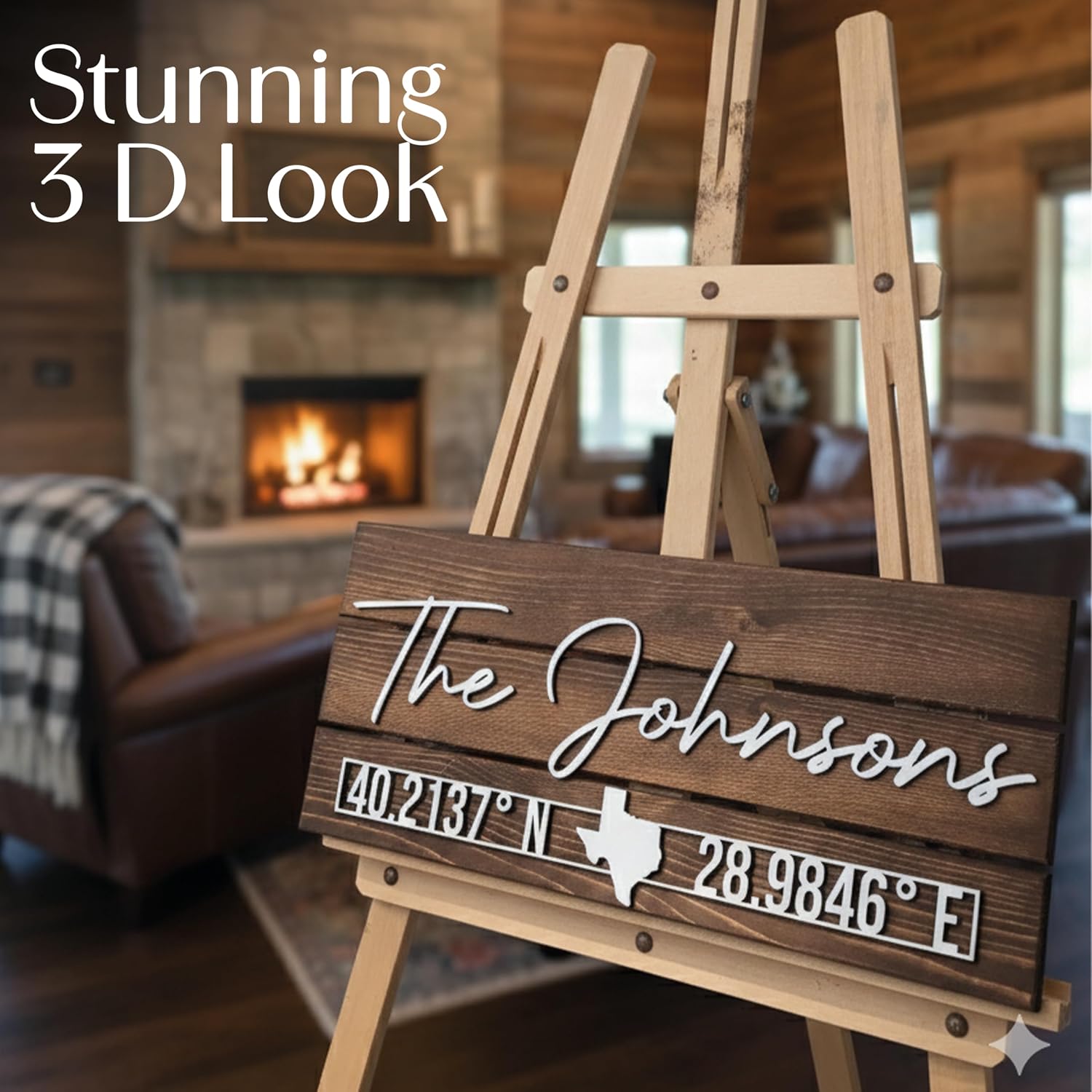 Custom Coordinates Sign with Family Name, Parents or Grandparents Gifts, Latitude Longitude Sign, Last Name Sign with Coordinates, Gifts for Anniversary