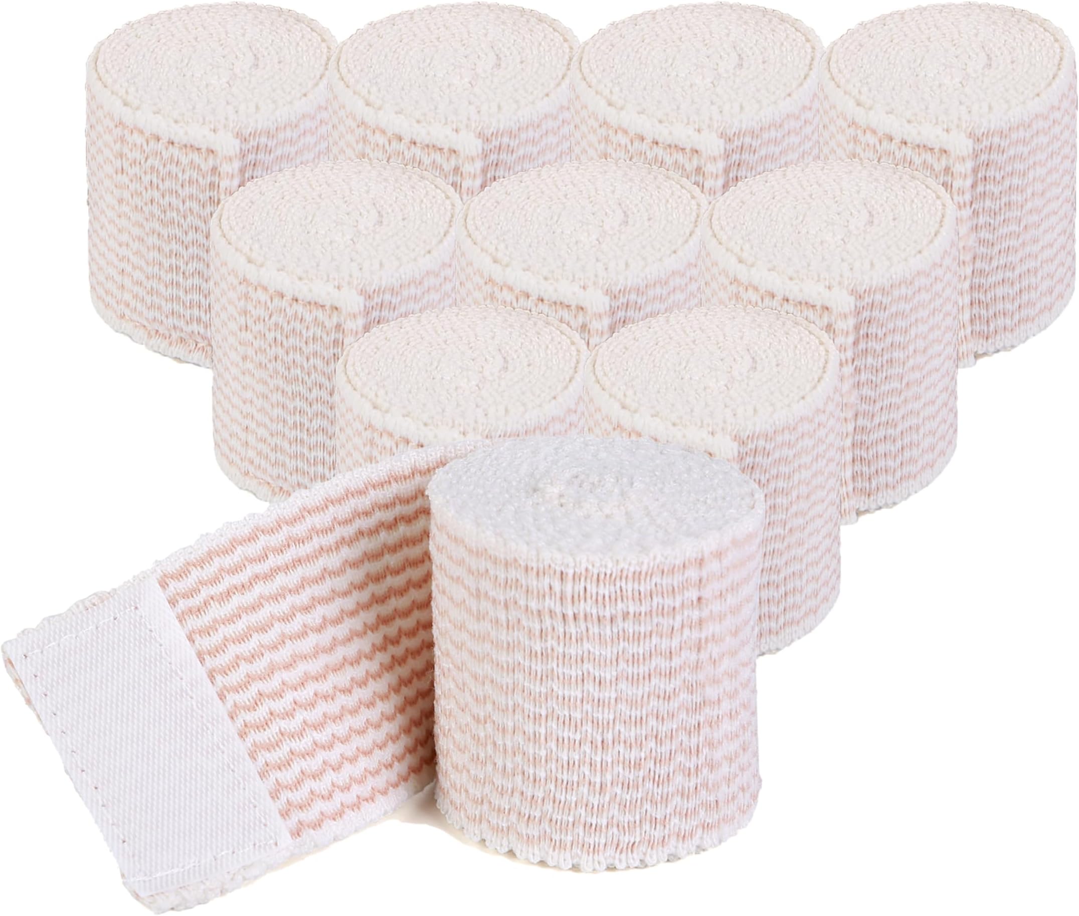 Hospora Thick Latex-Free Compression Cotton Elastic Bandage (2 inches, 10 Rolls)