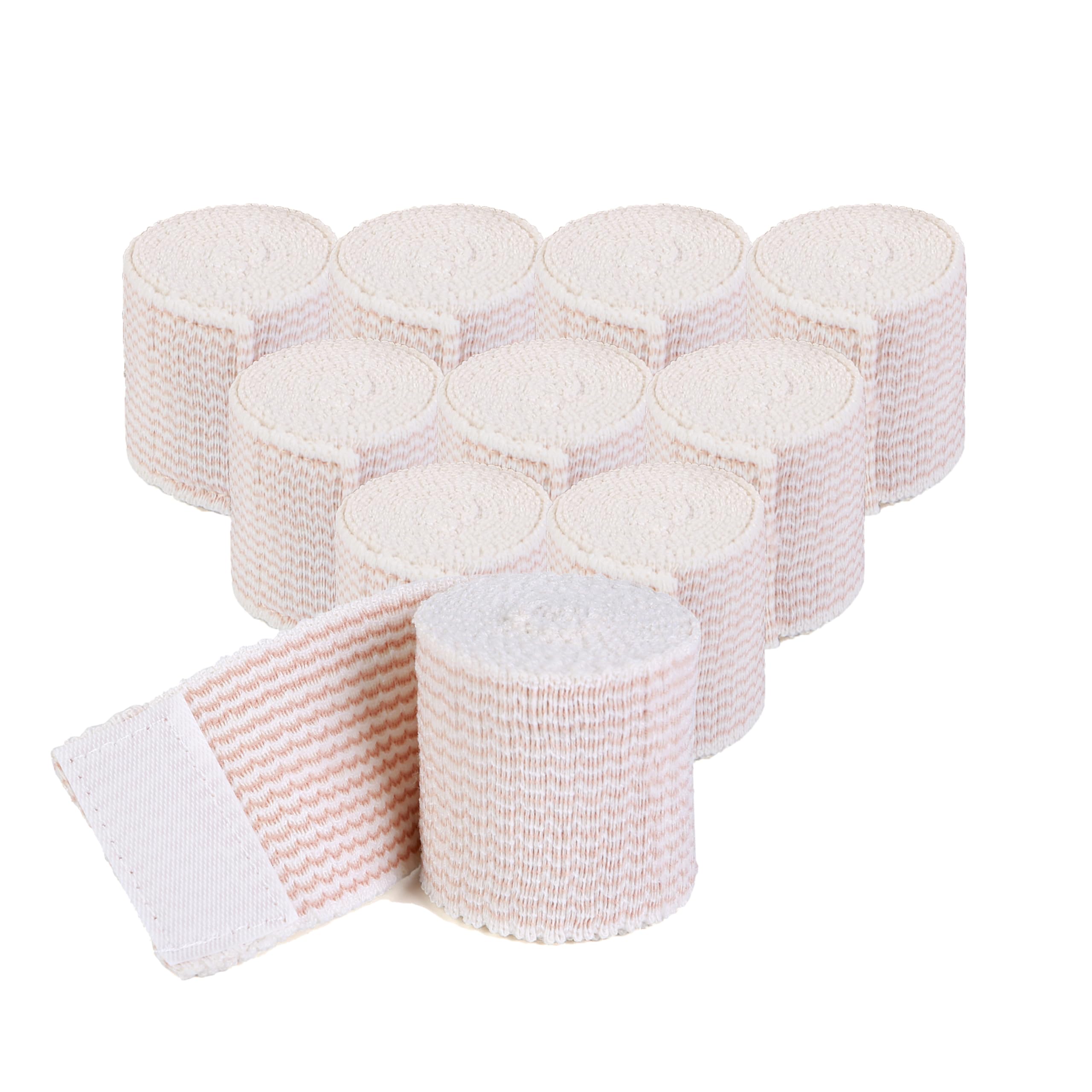 Hospora Thick Latex-Free Compression Cotton Elastic Bandage (2 inches, 10 Rolls)