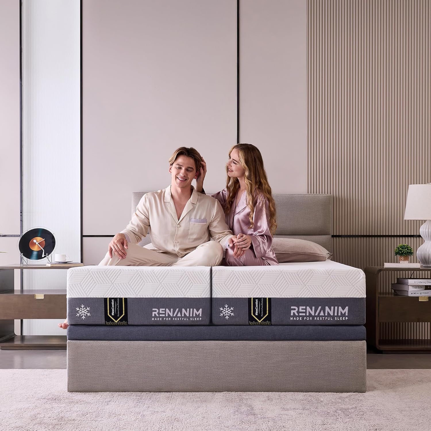 Split King Medium Firm Cooling Gel Memory Foam Mattress - 12 Inch Breathable Comfort, Motion Isolation Mattress in a Box