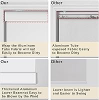 Vista 5 de Persianas enrollables opacas para ventanas, sin cordón, para oscurecer la habitación, persianas enrollables fáciles de instalar, con cenefa