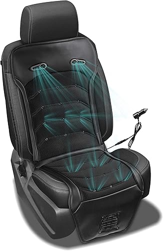 Funda de cojín de enfriamiento para asiento de automóvil, 12 V, ventilada por aire, transpirable, para el hogar y la oficina, comodidad de la