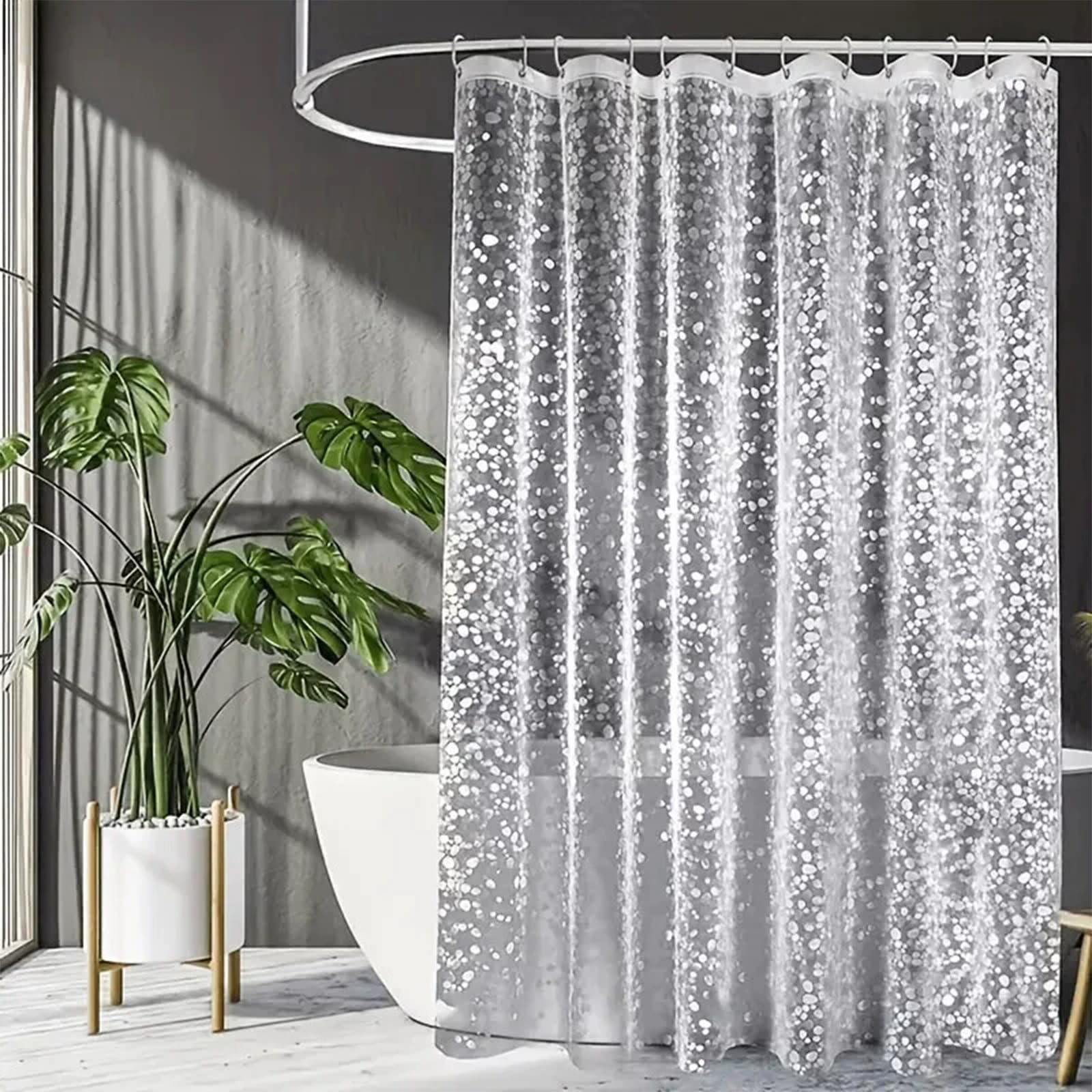 SDKZBFC Shower Curtain, Waterproof & Mildew Resistant Fabric, No Hole Quick Installation, Extra Weighted Hem for Superior Drape - Perfect for Bathroom, Tub, and Hotel Use 180x180cm