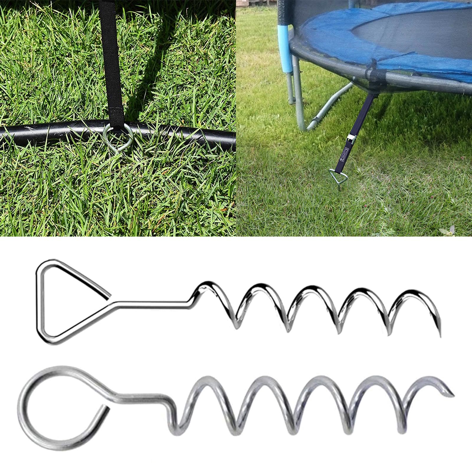 QIEIEI Tie Down Spirals Ground Anchors Trampoline Stake Heavy Duty Ground Stake Anchors Trampoline Parts Easy to Use